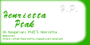 henrietta ptak business card